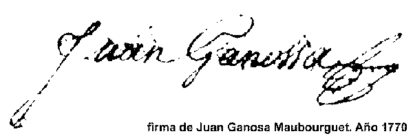 Firma de Juan Ganosse, hermano de Diego Clemente